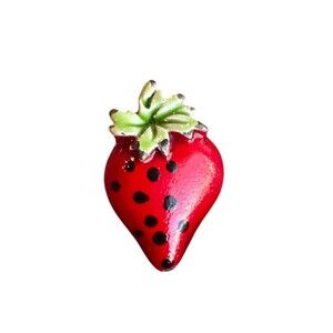 Vintage Mini Strawberry Pin Brooch Small Tiny